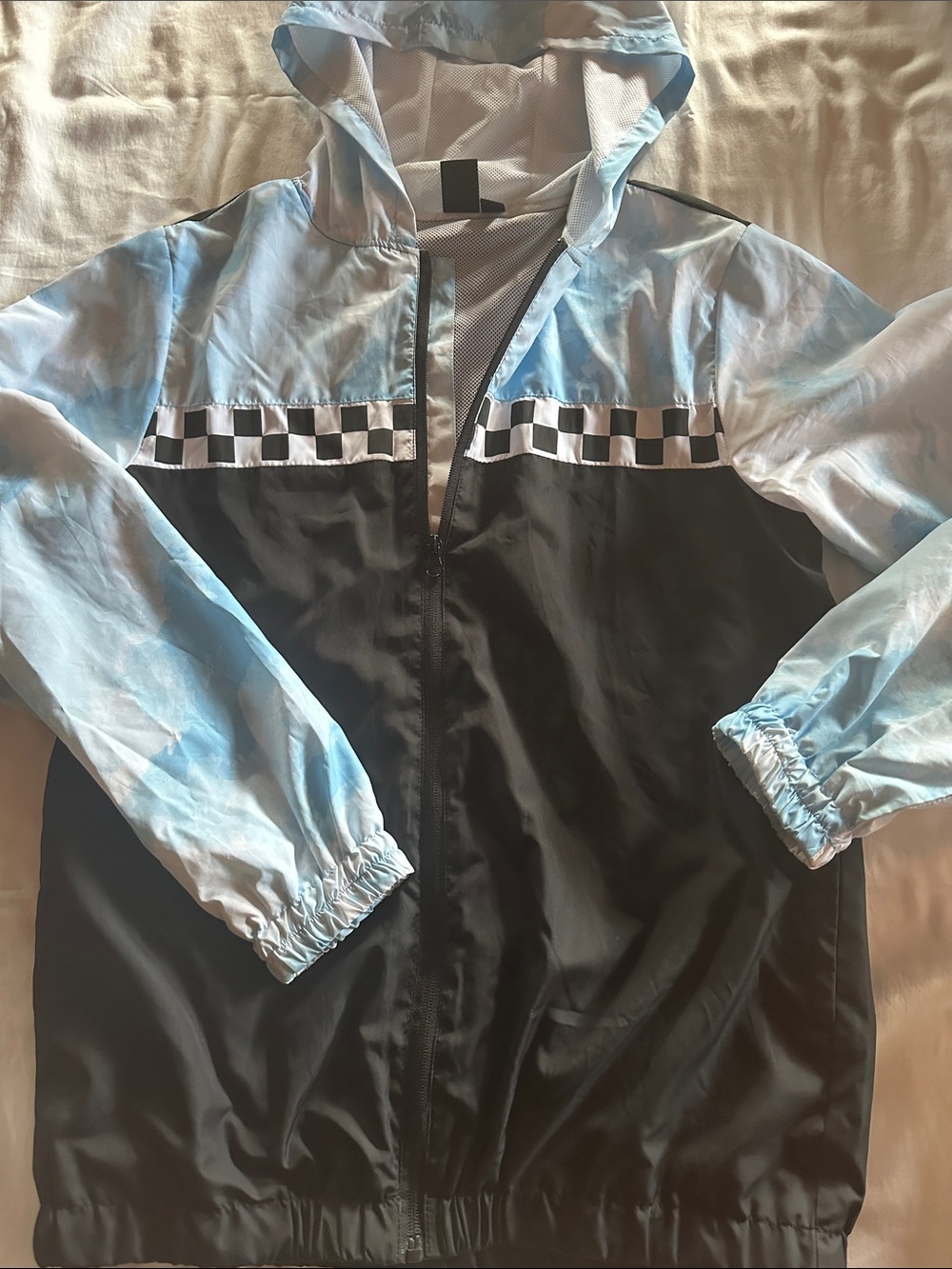 Ideology Light Blue & Black Mesh-Lined Windbreaker